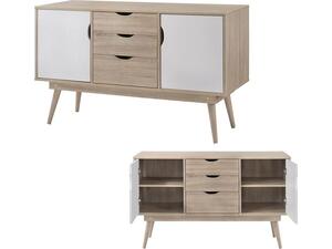 ALIDA Μπουφές Τραπεζαρίας Σαλονιού Απόχρωση Sonoma - Άσπρο (Ε7345,2)