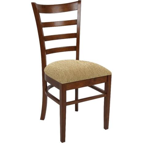 NATURALE Καρέκλα Καρυδί, Ύφασμα Μπεζ (σετ 2 τεμαχίων) (Ε7052,2) (Μπεζ)