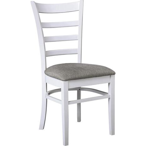 NATURALE Καρέκλα Άσπρο, Ύφασμα Γκρι (σετ 2 τεμαχίων) (Ε7052,4)