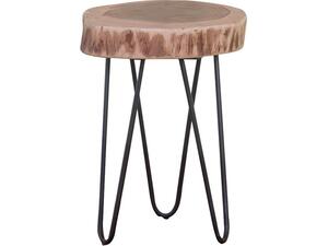 FUEGO Τραπεζάκι Σαλονιού Καθιστικού, Μέταλλο Βαφή Μαύρο, Ξύλο Ακακία Φυσικό (ΕΑ7059,1)