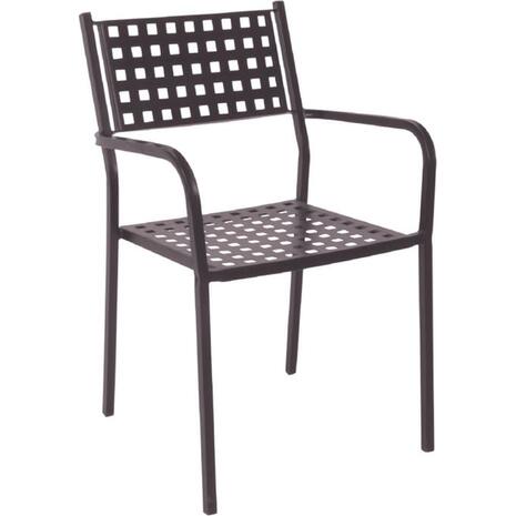 CAPRICE Πολυθρόνα Στοιβαζόμενη, Μέταλλο Βαφή Sand Brown (Ε5172,3)