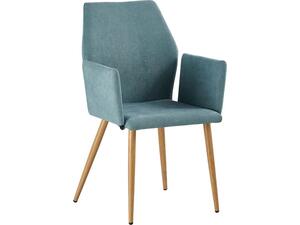 LETO Πολυθρόνα Τραπεζαρίας Κουζίνας, Μέταλλο Βαφή Φυσικό, Ύφασμα Βεραμάν (σετ 4 τεμαχίων) (ΕΜ773,2)