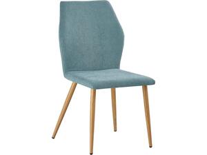 LETO Καρέκλα Τραπεζαρίας Κουζίνας, Μέταλλο Βαφή Φυσικό, Ύφασμα Βεραμάν (σετ 4 τεμαχίων) (ΕΜ772,2)