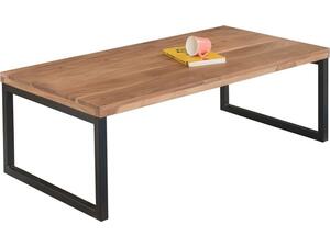 TAMPA Τραπεζάκι Σαλονιού Καθιστικού, Μέταλλο Βαφή Μαύρο, Ξύλο Ακακία Φυσικό (ΕΑ7049)