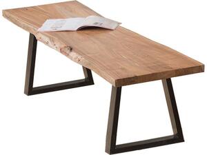 LIZARD Slim Πάγκος Μέταλλο Βαφή Μαύρο, Ξύλο Ακακία Φυσικό (ΕΑ7094,S)