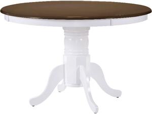 NIRVANA Τραπέζι Ροτόντα Τραπεζαρίας-Κουζίνας, Επεκτεινόμενο, Άσπρο - Καρυδί (Ε7680,5)