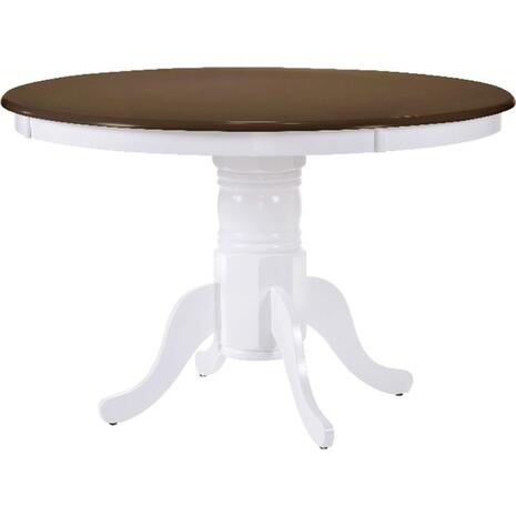 NIRVANA Τραπέζι Ροτόντα Τραπεζαρίας-Κουζίνας, Επεκτεινόμενο, Άσπρο - Καρυδί (Ε7680,5)