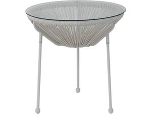 ACAPULCO Τραπεζάκι Μέταλλο Βαφή Άσπρο, Rattan Άσπρο (Ε246,Α1)