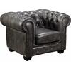 CHESTERFIELD Birmingham Πολυθρόνα Σαλονιού Καθιστικού, Δέρμα Antique Grey (Ε9574,12)
