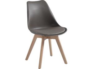 MARTIN Καρέκλα Τραπεζαρίας Metal Cross Ξύλο, PP Sand Beige, Αμοντάριστη Ταπετσαρία (σετ 4 τεμαχίων) (ΕΜ136,90W)