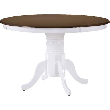 NIRVANA Τραπέζι Ροτόντα Τραπεζαρίας-Κουζίνας, Άσπρο - Καρυδί (Ε7059,5)