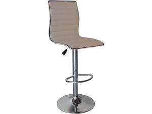 ALFI Σκαμπό BAR με Πλάτη, Βάση Χρώμιο, PU Cappuccino Ρύθμιση Ύψους, Περιστρεφόμενο (σετ 2 τεμαχίων) (ΕΜ970,2)