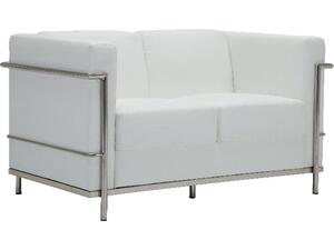 GENOVA Καναπές Σαλονιού Καθιστικού 2Θέσιος, Inox - Pu Άσπρο (Ε947,21)