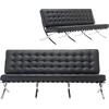 BARCELONA τ. Καναπές Σαλονιού Καθιστικού 3Θέσιος Inox - Pu Μαύρο (Ε968,32)