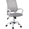 BF2101-S Πολυθρόνα-Pro Γραφείου με Ανάκλιση, Βάση Μέταλλο Βαφή Άσπρο, Γκρι Mesh (ΕΟ254,1S) (Γκρι)