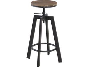 YORK Σκαμπό BAR, Μέταλλο Βαφή Σκούρο Καφέ, Καρυδί, Ρύθμιση Ύψους, Περιστρεφόμενο (σετ 2 τεμαχίων) (ΕΜ9793,1)