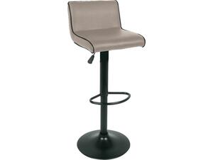 NERO Σκαμπό BAR με Πλάτη, Μέταλλο Μαύρο, PU Cappuccino, Ρύθμιση Ύψους, Περιστρεφόμενο (σετ 2 τεμαχίων) (ΕΜ405,3)