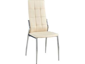 PRIMA Καρέκλα K/D Τραπεζαρίας Κουζίνας, Μέταλλο Χρώμιο, Pu Εκρού (σετ 4 τεμαχίων) (ΕΜ900,2)