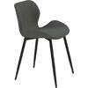 LILIAN Καρέκλα Τραπεζαρίας Μέταλλο Βαφή Μαύρο, Ύφασμα Σκούρο Γκρι (σετ 4 τεμαχίων) (ΕΜ766,4Μ)