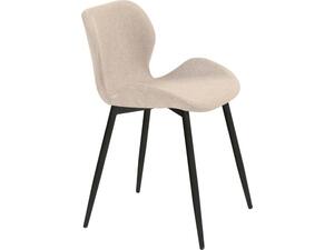 LILIAN Καρέκλα Τραπεζαρίας Μέταλλο Βαφή Μαύρο, Ύφασμα Sand (σετ 4 τεμαχίων) (ΕΜ766,5Μ)