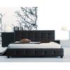 FIDEL Κρεβάτι Διπλό, για Στρώμα 150x200cm, PU Μαύρο (Ε8087)