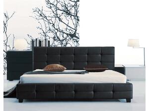 FIDEL Κρεβάτι Διπλό, για Στρώμα 150x200cm, PU Μαύρο (Ε8087)