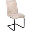 TORY Καρέκλα Τραπεζαρίας Κουζίνας, Μέταλλο Βαφή Μαύρο Ύφασμα Suede Μπεζ (σετ 4 τεμαχίων) (ΕΜ794,3)