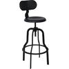 BRUNO Σκαμπό BAR με Πλάτη, Μέταλλο Βαφή Μαύρο, Ύψος Ρυθμιζόμενο, Περιστρεφόμενο (Ε5138,1)