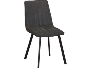 BETTY Καρέκλα Μέταλλο Βαφή Μαύρο, Ύφασμα Suede Ανθρακί (σετ 4 τεμαχίων) (ΕΜ791,1)