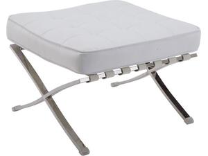 BARCELONA τ. Σκαμπό - Υποπόδιο, Βάση Inox, Pu Άσπρο (Ε968,01)