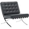 BARCELONA τ. Καρέκλα Σαλονιού Καθιστικού Inox - Pu Μαύρο (Ε968,12)