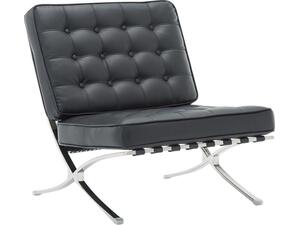 BARCELONA τ. Καρέκλα Σαλονιού Καθιστικού Inox - Pu Μαύρο (Ε968,12)