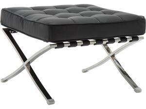 BARCELONA τ. Σκαμπό - Υποπόδιο, Βάση Inox, Pu Μαύρο (Ε968,02)