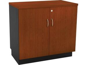 ΝΤΟΥΛΑΠΙ Χαμηλό Γραφείου Δίφυλλο με 2 Ράφια, Απόχρωση Dark Grey - Cherry (ΕΟ993,1)