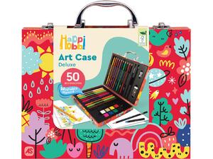 HappiHobbi Κασετίνα Ζωγραφικής Ξύλινη Deluxe My World 50 Αξεσουάρ (1038-82060)