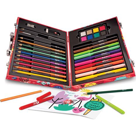 HappiHobbi Κασετίνα Ζωγραφικής Ξύλινη Deluxe My World 50 Αξεσουάρ (1038-82060)