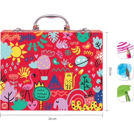 HappiHobbi Κασετίνα Ζωγραφικής Ξύλινη Deluxe My World 50 Αξεσουάρ (1038-82060)