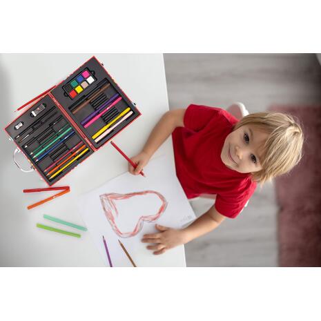 HappiHobbi Κασετίνα Ζωγραφικής Ξύλινη Deluxe My World 50 Αξεσουάρ (1038-82060)