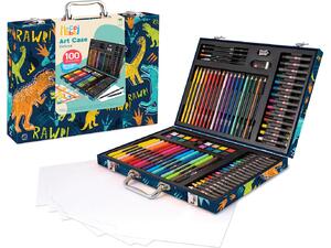 HappiHobby Κασετίνα Ζωγραφικής Deluxe Με 100 Αξεσουάρ Δεινόσαυρος (1038-82059)