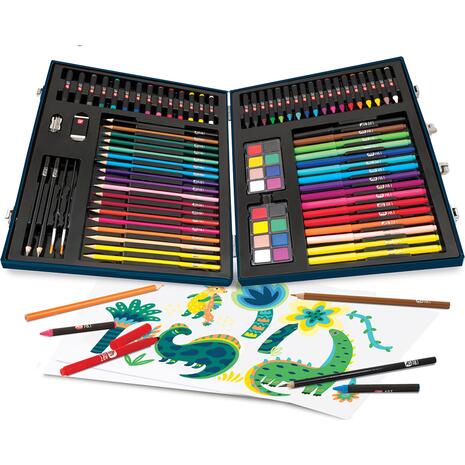 HappiHobby Κασετίνα Ζωγραφικής Deluxe Με 100 Αξεσουάρ Δεινόσαυρος (1038-82059)