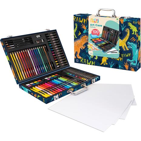 HappiHobby Κασετίνα Ζωγραφικής Deluxe Με 100 Αξεσουάρ Δεινόσαυρος (1038-82059)
