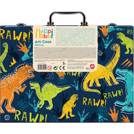 HappiHobby Κασετίνα Ζωγραφικής Deluxe Με 100 Αξεσουάρ Δεινόσαυρος (1038-82059)