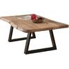 LIZARD Slim Τραπέζι Σαλονιού Καθιστικού, Μέταλλο Βαφή Μαύρο, Ξύλο Ακακία Φυσικό (ΕΑ7101,S)