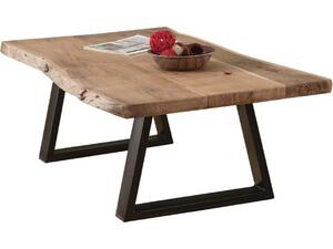 LIZARD Slim Τραπέζι Σαλονιού Καθιστικού, Μέταλλο Βαφή Μαύρο, Ξύλο Ακακία Φυσικό (ΕΑ7101,S)