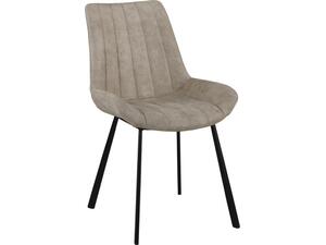 MATT Καρέκλα Τραπεζαρίας Μέταλλο Βαφή Μαύρο, Ύφασμα Suede Μπεζ (σετ 4 τεμαχίων) (ΕΜ790,3) (Μπεζ)