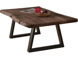 LIZARD Τραπεζάκι Σαλονιού Καθιστικού, Μέταλλο Βαφή Μαύρο, Ξύλο Ακακία Καρυδί (ΕΑ7101,1)