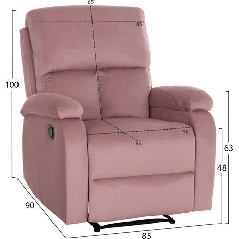 ΠΟΛΥΘΡΟΝΑ RELAX DIONI HM3296.02 ΡΟΖ ΒΕΛΟΥΔΟ 85x90x100Υεκ.