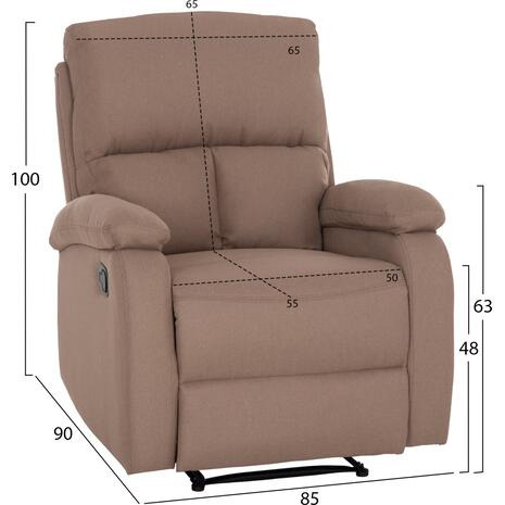 ΠΟΛΥΘΡΟΝΑ RELAX DIONI HM3296.03 ΜΠΕΖ ΥΦΑΣΜΑ 85x90x100Υεκ.