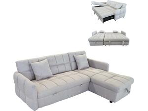 ΓΩΝΙΑΚΟΣ ΚΑΝΑΠΕΣ-ΚΡΕΒΑΤΙ ΑΝΑΣΤΡΕΨΙΜΟΣ NEZU HM3294.02 ΜΠΕΖ ΥΦΑΣΜΑ 213x145x83Υεκ.