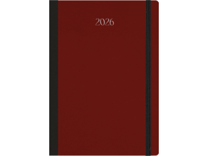 Ημερολόγιο Ημερήσιο Linardatos Organic_A 2026 εύκαμπτο 360° εξώφυλλο λινόδετο με λάστιχο 14x21cm 52263_A Κεράσι